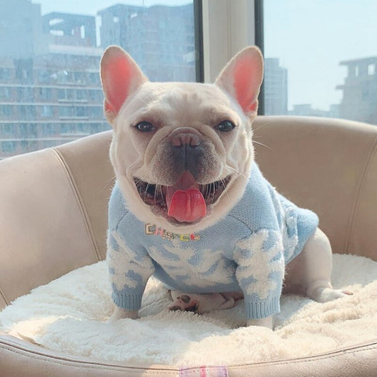 Blue Snowflake Dog Sweater