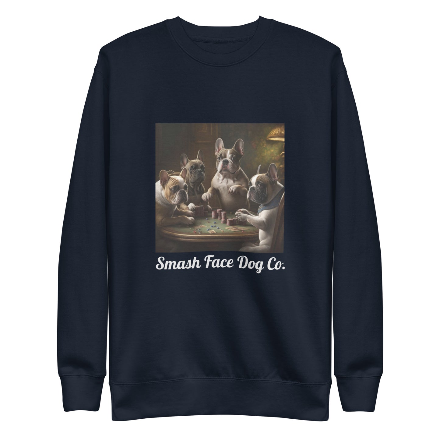 Frenchies Playing Poker Crew Neck